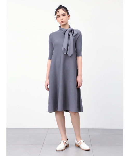 送料関税無料 Furfur ボウタイニットワンピース ファーファー フリル リボン ワンピース ワンピース Qmtyhflj