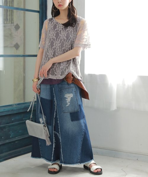 オリジナルデザインデニムスカート オシャレウォーカー Osharewalker Magaseek