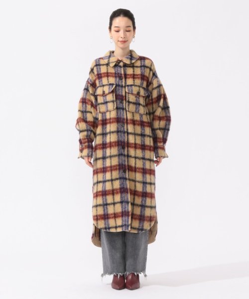 シャギーチェックワンピースコート シップス ウィメン Ships Women Magaseek