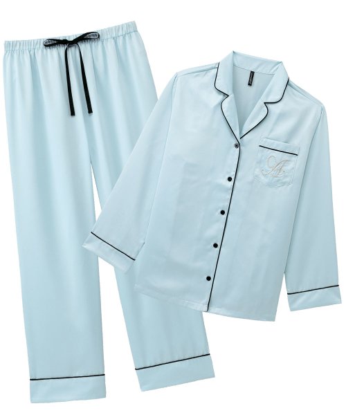 パジャマ 前開き ルームウェア シルクタッチ サテン 上下セット 大きいサイズ かわいい レディース 可愛い マタニティ マタニティパジャマ ルームウエア 長袖 エメフィール Aimerfeel Magaseek