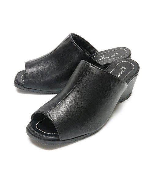 オフィスサンダル レディース ブラック つっかけ 厚底 ロメオバレンチノ Sg 1732 フットプレイス Foot Place Magaseek