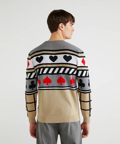 セール 50 Off トランプマーク柄ニット セーター ベネトン メンズ Benetton Mens Magaseek