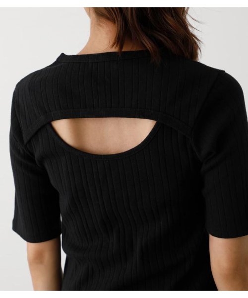 AZUL by moussy(アズールバイマウジー)/【GISELe10月号掲載】BACK LAYERD RIB TOPS/img07