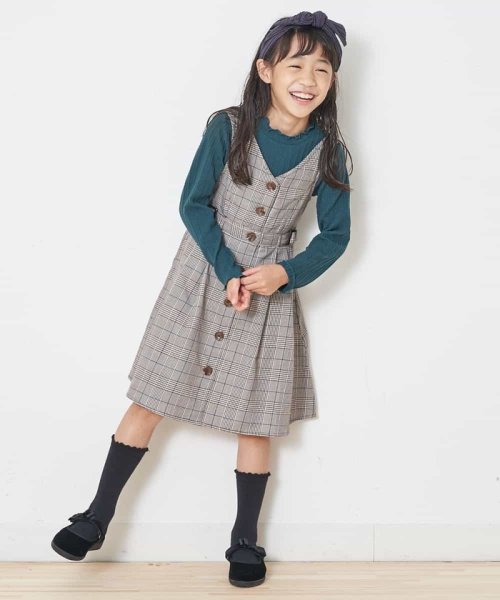 a.v.v(KID'S)(アー・ヴェ・ヴェキッズ)/[100－130]フロントボタンチェックジャンパースカート[WEB限定サイズ]/img02