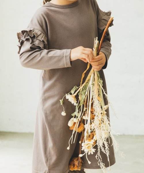 セール 袖 タック フリル 長袖 カットソー ワンピース ペアマノン Pairmanon Magaseek