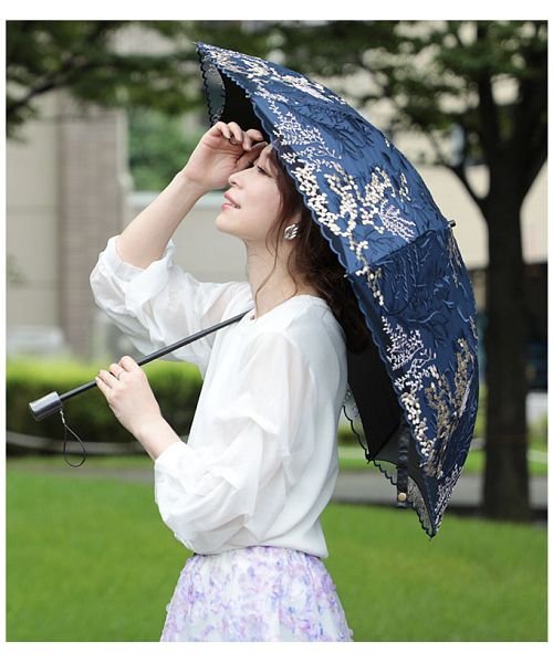 Sawa a la mode(サワアラモード)/刺繍レースの晴雨兼用折りたたみ日傘/img13