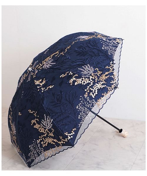 Sawa a la mode(サワアラモード)/刺繍レースの晴雨兼用折りたたみ日傘/img15