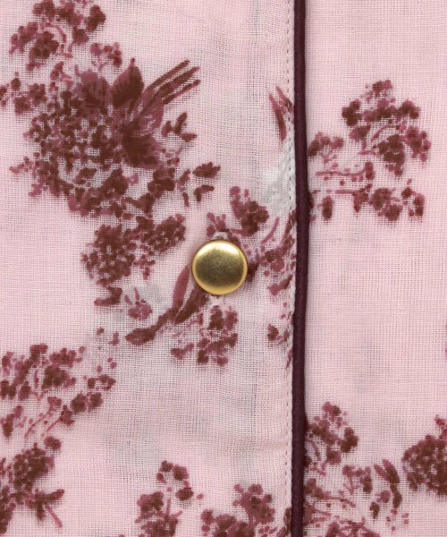 fran de lingerie(フランデランジェリー)/soft－gauze－clothパジャマシャツ長袖上下セット(花柄・パステルストライプ)/img16