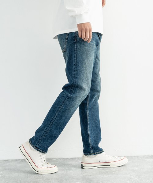 セール デニムパンツ メンズ アンクル丈 くるぶし セルヴィッチ 赤耳 カジュアル テーパード ヴィンテージ加工 Used ストレッチ 伸縮性 ジーンズ ジーパン イン ロッキーモンロー Rocky Monroe Magaseek