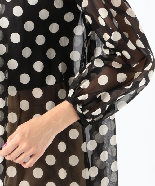 コットンオーガンジードットプリント ネックギャザーワンピース Tomorrowland Collection Tomorrowland Collection Magaseek