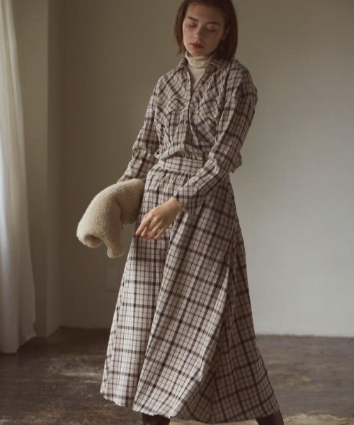 セール Musee コットンチェックシャツワンピース クリアインプレッション Clear Impression Magaseek