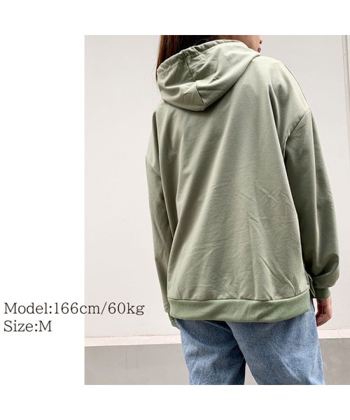 セール ボリュームスリーブパーカー 大きめ ゆったり 可愛い 学生 フード付き セイヘイショップ Seiheishop Magaseek