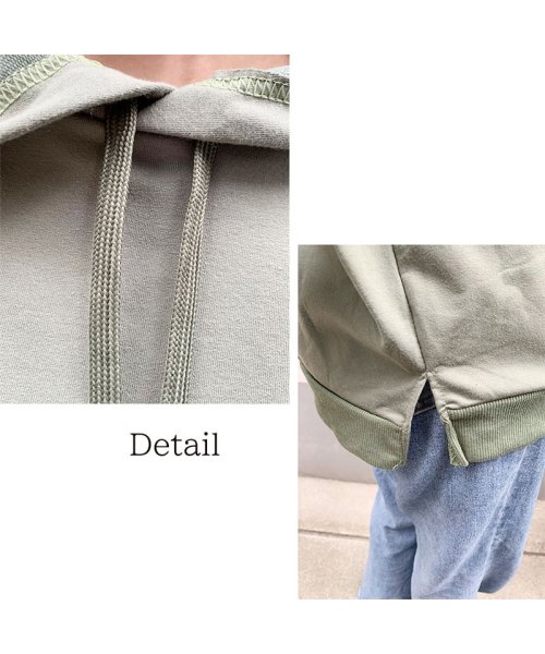 セール ボリュームスリーブパーカー 大きめ ゆったり 可愛い 学生 フード付き セイヘイショップ Seiheishop Magaseek