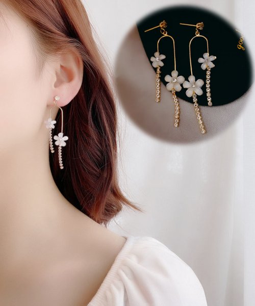 クーポン セール 30 Off ピアス レディース 揺れる ロングピアス モチーフピアス 花 可愛い イヤリング人気アクセサリー ショッピングゴー Shoppinggo Magaseek