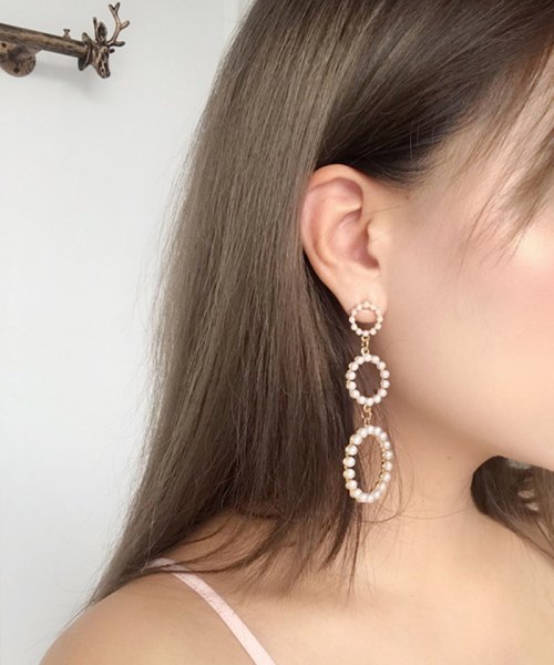 セール ピアスパール ロング 揺れる 大ぶりイヤリング シンプル かわいい ロングピアス 人気アクセサリー ショッピングゴー Shoppinggo Magaseek