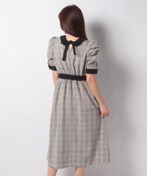 セール 配色パワショルチェックワンピース オリーブデオリーブ Olive Des Olive Magaseek