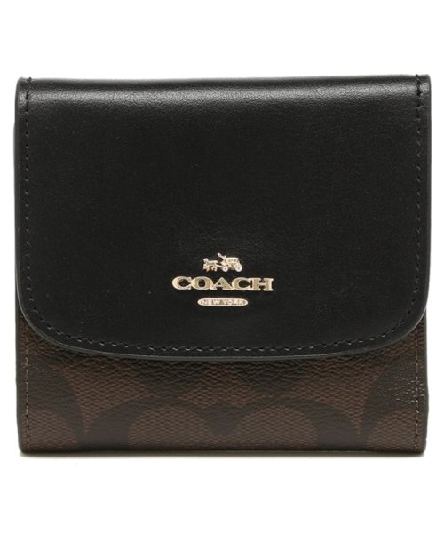 コーチ 三つ折り財布 レディース アウトレット Coach F875 Imaa8 ブラウン ブラック コーチ Coach Magaseek