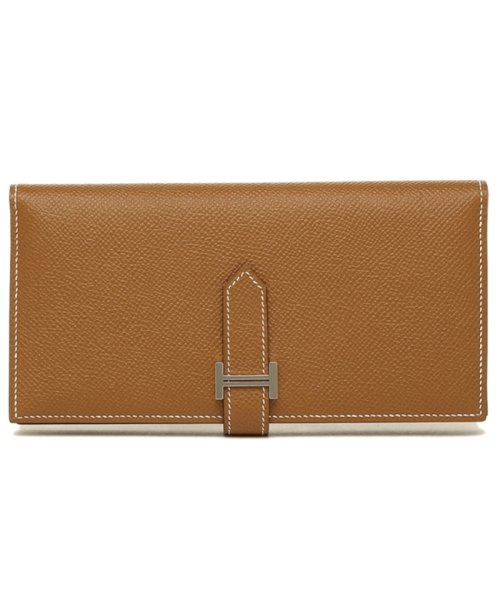 エルメス ベアン スフレ ヴォーエプソン ゴールド シルバー金具 A刻印 ブラウン 長財布 レディース Hermes Hck 37 エルメス Hermes Magaseek