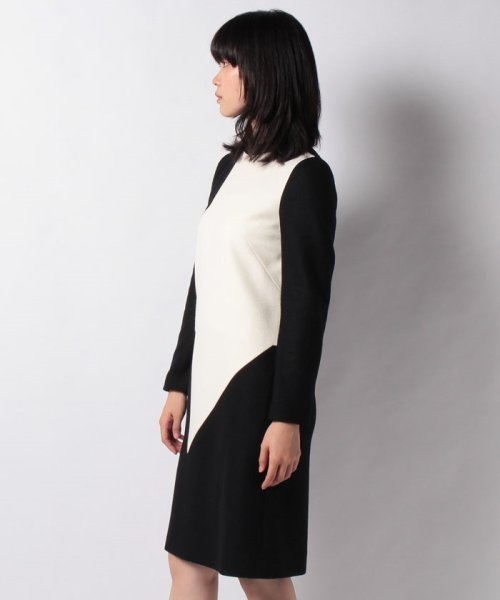 セール ウールミルド バイカラーストレートラインワンピース ピエール カルダン Pierre Cardin Magaseek