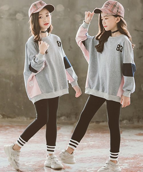 子供服 女の子 セットアップ ロゴプリント 長袖 レギンス おしゃれ ベビー服 キッズ ジャージ 洋服 ガールズ ダンス 新品 ミニミニストア Miniministore Magaseek