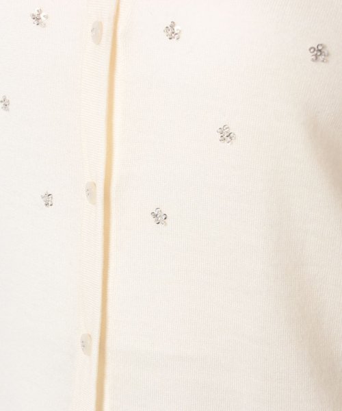 LAPINE BLANCHE(ラピーヌ　ブランシュ)/16G 天竺表目 ビーズ スパンコール刺繍カーディガン/img04
