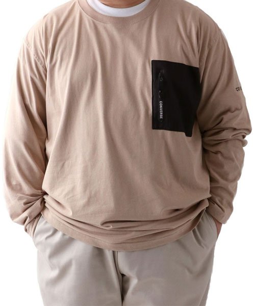 MARUKAWA(大きいサイズのマルカワ)/【CONVERSE】コンバース 大きいサイズ 布帛ポケット ロンT 長袖Tシャツ/img07