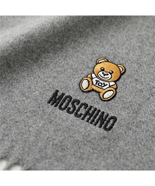 MOSCHINO(モスキーノ)/【MOSCHINO(モスキーノ)】50124 M5293  ウール フリンジ マフラー ストール テディベアパッチ×ロゴ刺繍 レディース/img02