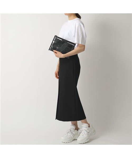 【ANYA HINDMARCH(アニヤハインドマーチ)】142175 SAFE DEPOSIT フラットポーチ クラッチバッグ CLEAR/BLACK 鞄 レデ