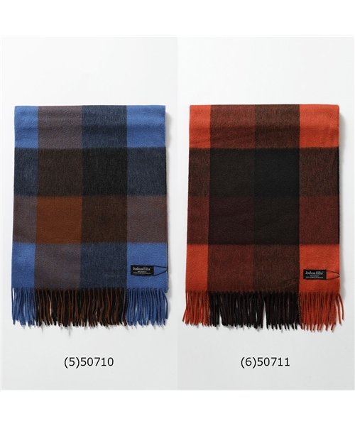 Joshua Ellis(ジョシュアエリス)/【Joshua Ellis(ジョシュアエリス)】Ripple Cashmere Scarf カシミヤ 大判 ストール チェック 柄 ショール マフラー CPG /img04