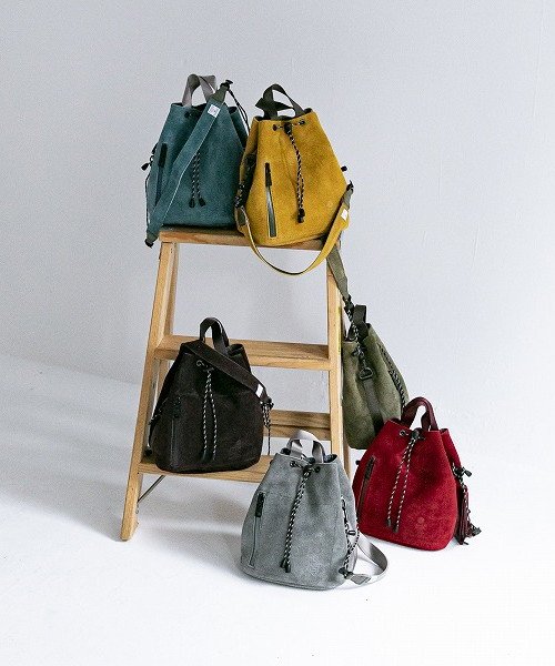 AS2OV(AS2OV)/AS2OV / アッソブ WP SUEDE DRAW STRING BAG－TURQUOISE/img03