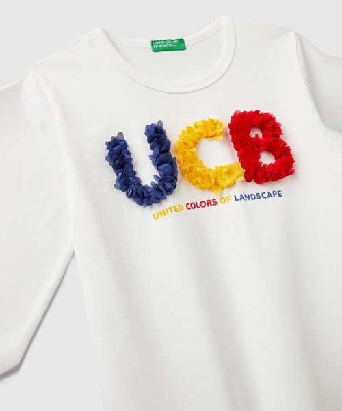 BENETTON (UNITED COLORS OF BENETTON GIRLS)(ユナイテッド　カラーズ　オブ　ベネトン　ガールズ)/フラワーモチーフTシャツ・カットソー/img01