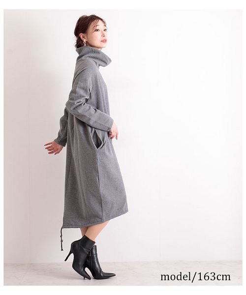 クーポン セール 5 Off 裏起毛のオフタートルロングワンピース サワアラモード Sawa A La Mode Magaseek