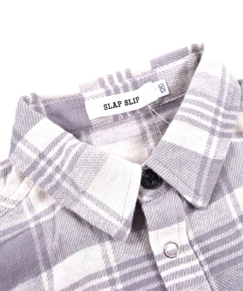 SLAP SLIP(スラップスリップ)/ブランドネーム 長袖 チェック ネルシャツ (80cm～130cm)/img04