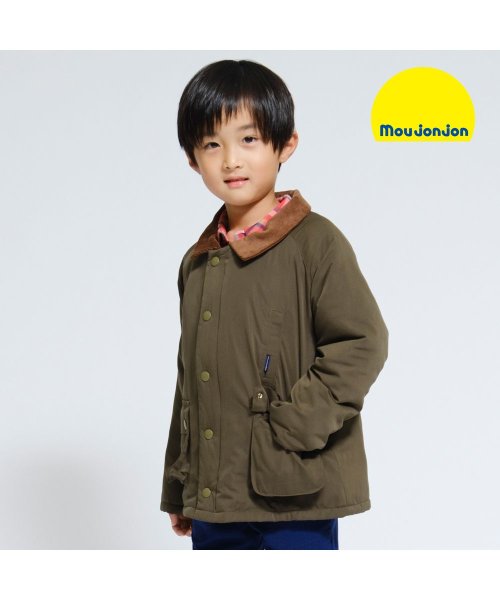 セール】【子供服】 moujonjon (ムージョンジョン) 裏チェック柄衿付き中綿ジャケット 80cm~140cm M52142(503556004) ムージョンジョン(moujonjon) MAGASEEK moujonjon チェックジャケット