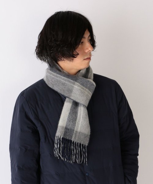 セール Ships Any ウール カシミヤ リバーシブル ブロックチェック マフラー シップス エニィ メンズ Ships Any Mens Magaseek