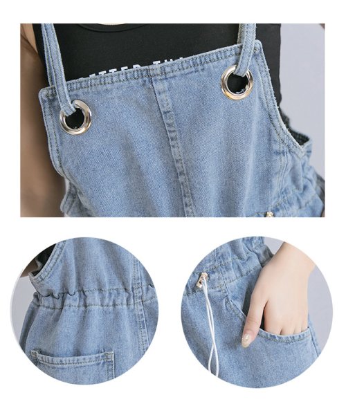 セール デニムショートサロペット デニムパンツ ジーンズ ボトムス オーバーオール パンツ レディース パンツ ミニミニストア Miniministore Magaseek