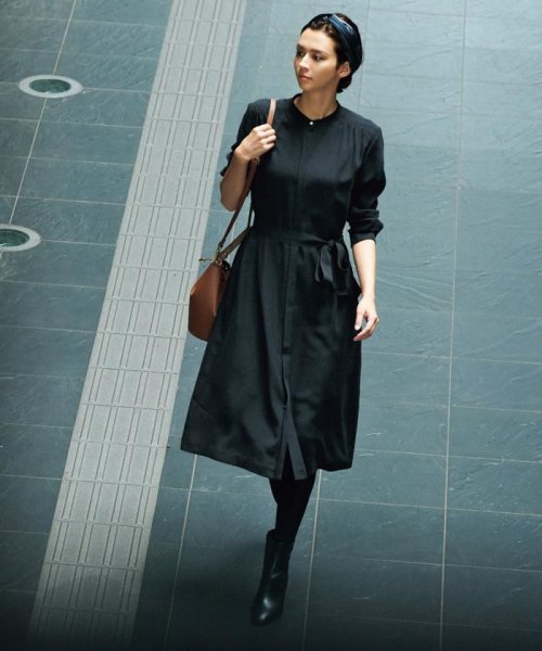 セール 50 Off マガジン掲載 キュプラツイル ベルト付き ワンピース 番号j59 ２３区 大きいサイズ Nijyusanku Large Size Magaseek