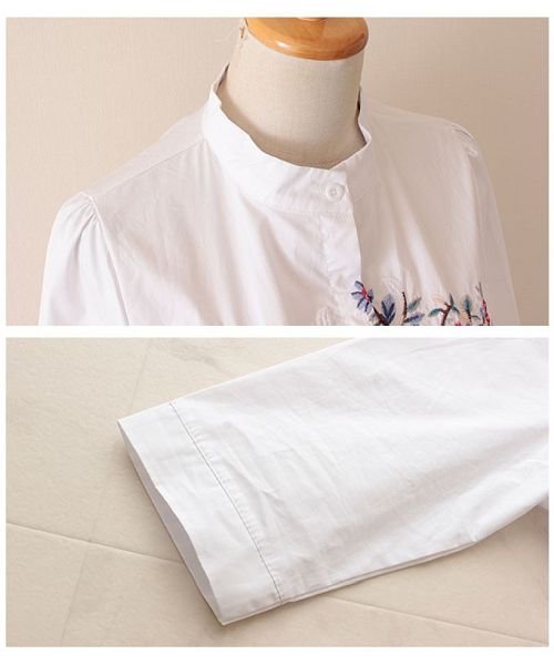 Sawa a la mode(サワアラモード)/ノスタルジック刺繍のAラインコットンシャツ/img15