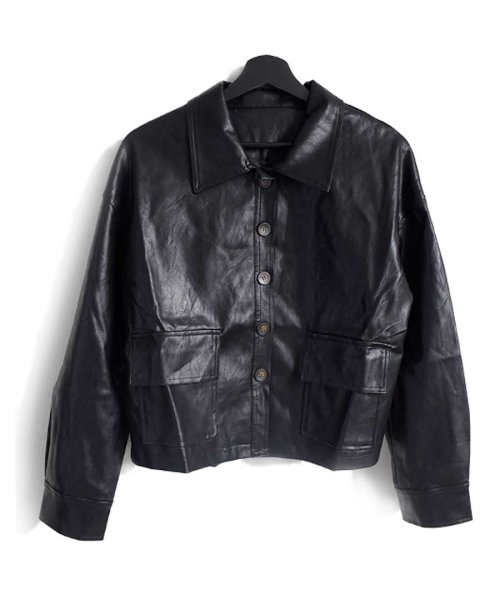ARGO TOKYO(アルゴトウキョウ)/Fake leather short jacket 21082/img09