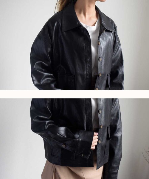 ARGO TOKYO(アルゴトウキョウ)/Fake leather short jacket 21082/img16