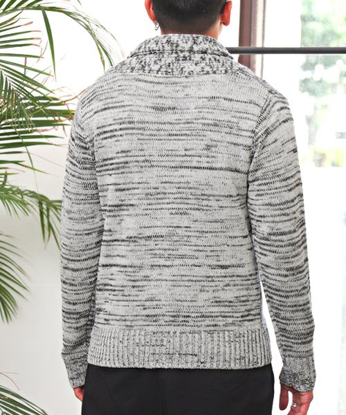 ケーブル編みミックスニットショールカーディガン カーディガン ニット メンズ ショールカラー ケーブルニット ラグスタイル Luxstyle Magaseek