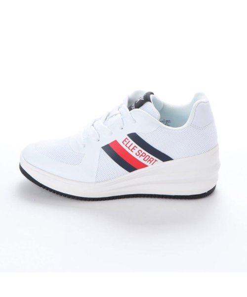 エル スポーツ Ellesport かわいい 軽量レースアップ ヒールスニーカー Esp ホワイト エル スポーツ Ellesport Magaseek