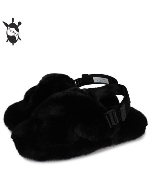 Shaka シャカ サンダル ファーサンダル ストラップサンダル フィエスタ フルーフィー レディース Fiesta Fluffy ブラック 黒 シャカ Shaka Magaseek