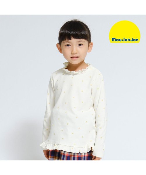 moujonjon(ムージョンジョン)/【子供服】 moujonjon (ムージョンジョン) 星ラメプリントフリル衿Ｔシャツ 80cm～140cm M52871/img01