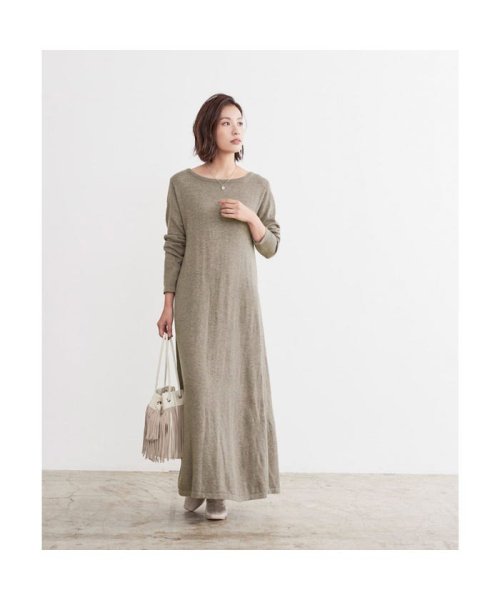ユアーズ Ur S ボートネックロングニットワンピース グレージュ ユアーズ Ur S Magaseek