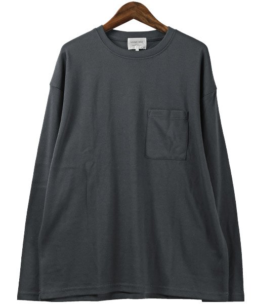 LUXSTYLE(ラグスタイル)/胸ポケットクルーネックロンT/ロンT メンズ 長袖Tシャツ ビッグシルエット ポケット/img14