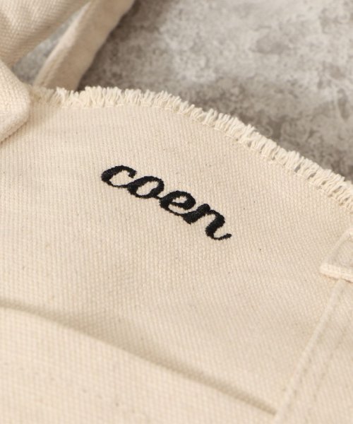 coen(coen)/【WEB限定カラー】コーエンロゴ刺繍カットオフトートバッグ/img43