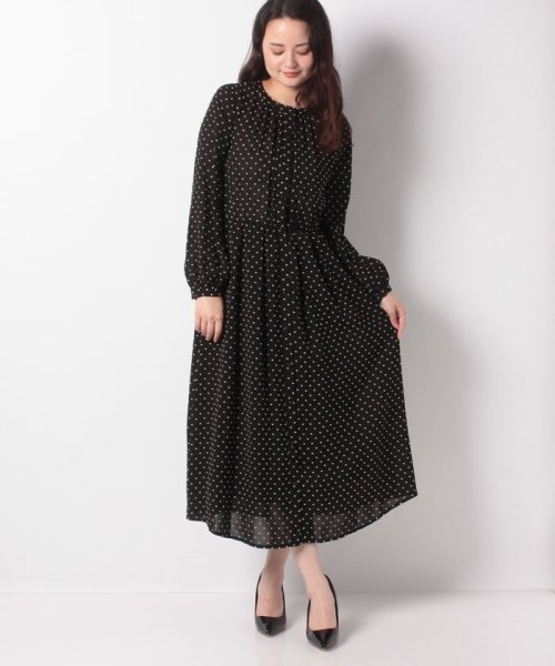 セール ドット柄シフォンワンピ ス レリアンプラスハウス Leilian Plus House Magaseek