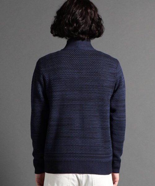 ジオメトリックジャカード スタンドニットブルゾン 