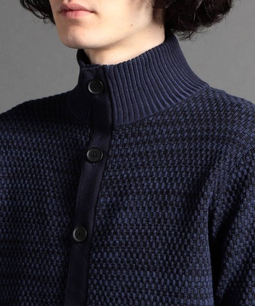 ジオメトリックジャカード スタンドニットブルゾン 